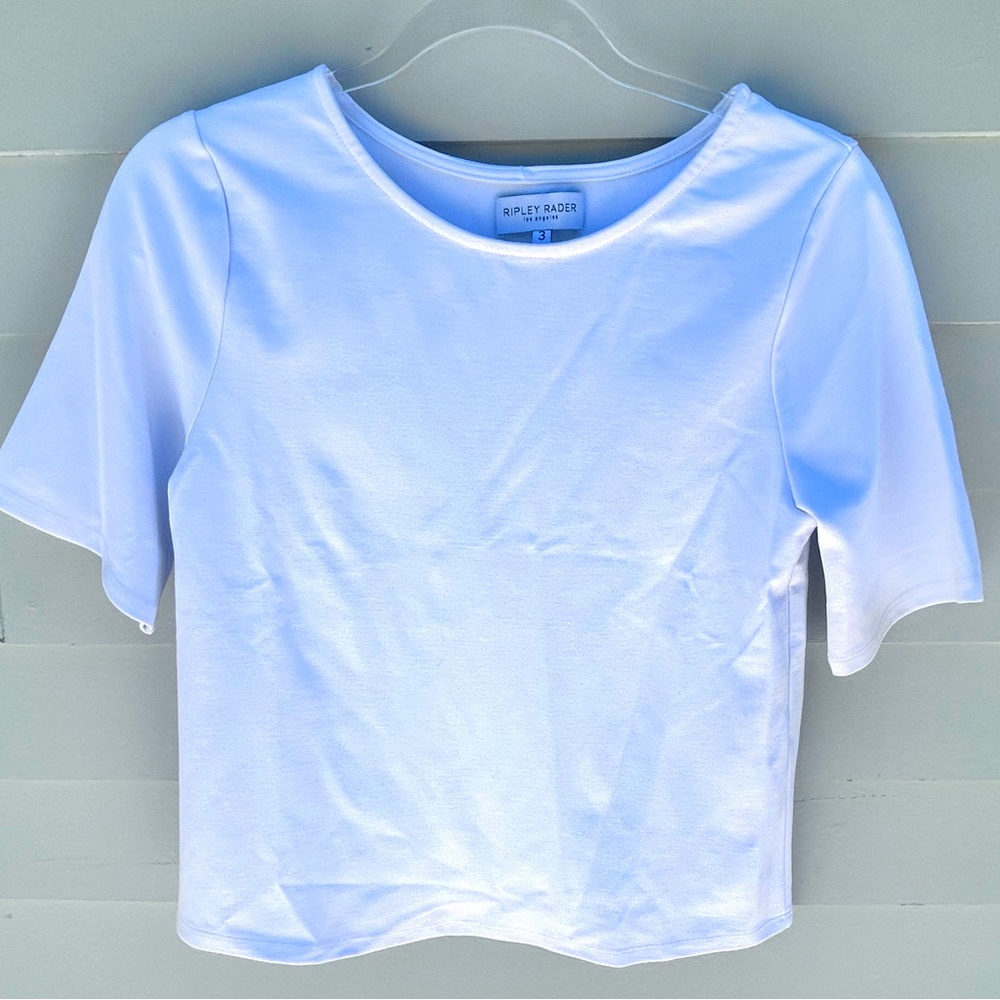 RIPLEY RADER - NEW White Ponte Short Sleeve Top - size 3. Never worn.